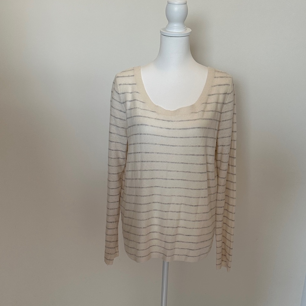Vince Striped Cashmere Lightweight Sweater